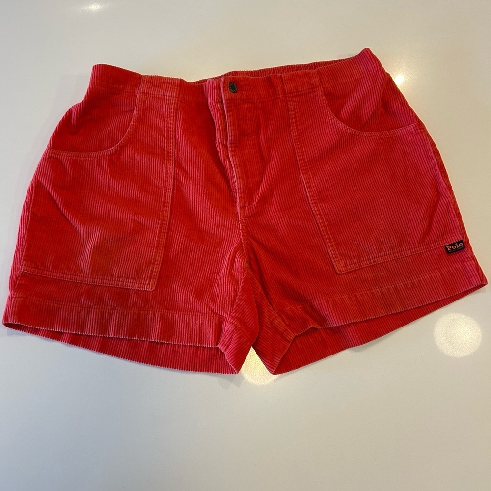 Polo Ralph Lauren Mens Vintage Orange/Red Dogtown Corduroy OP Style Shorts Sz 36